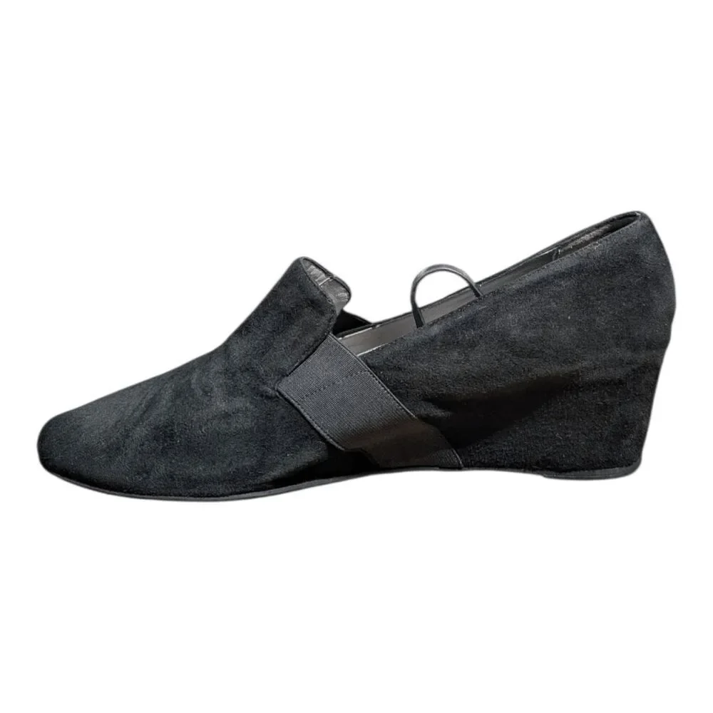AQUATALIA Black Suede Wedges Size 8.5